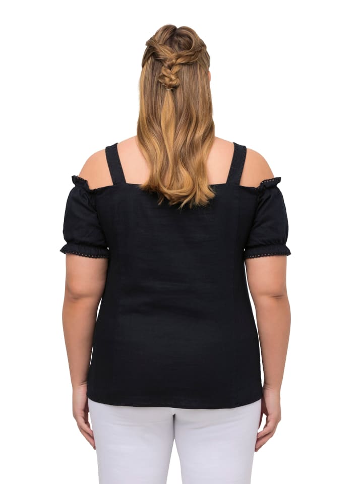 Ulla Popken Trachtenbluse in marine günstig kaufen