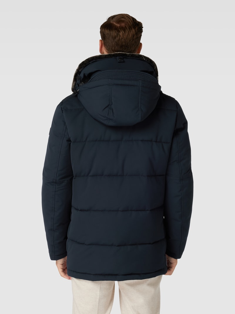 Parka mit Knopf- und Reißverschluss in marineblau