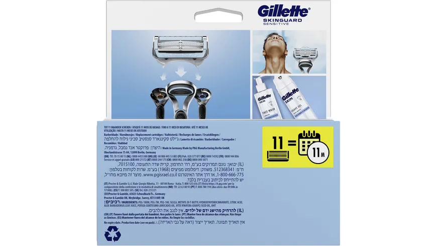 Gillette SKINGUARD Klingen Sensitive 11 Stück