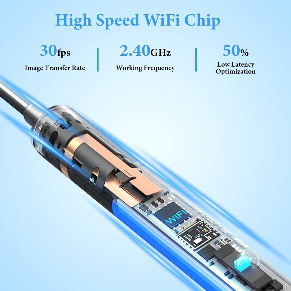 DOPWii Ohrenreiniger Ohrenschmalz Entferner Otoskop Wifi Ohrenreiniger Kamera,IP67,6 LED
