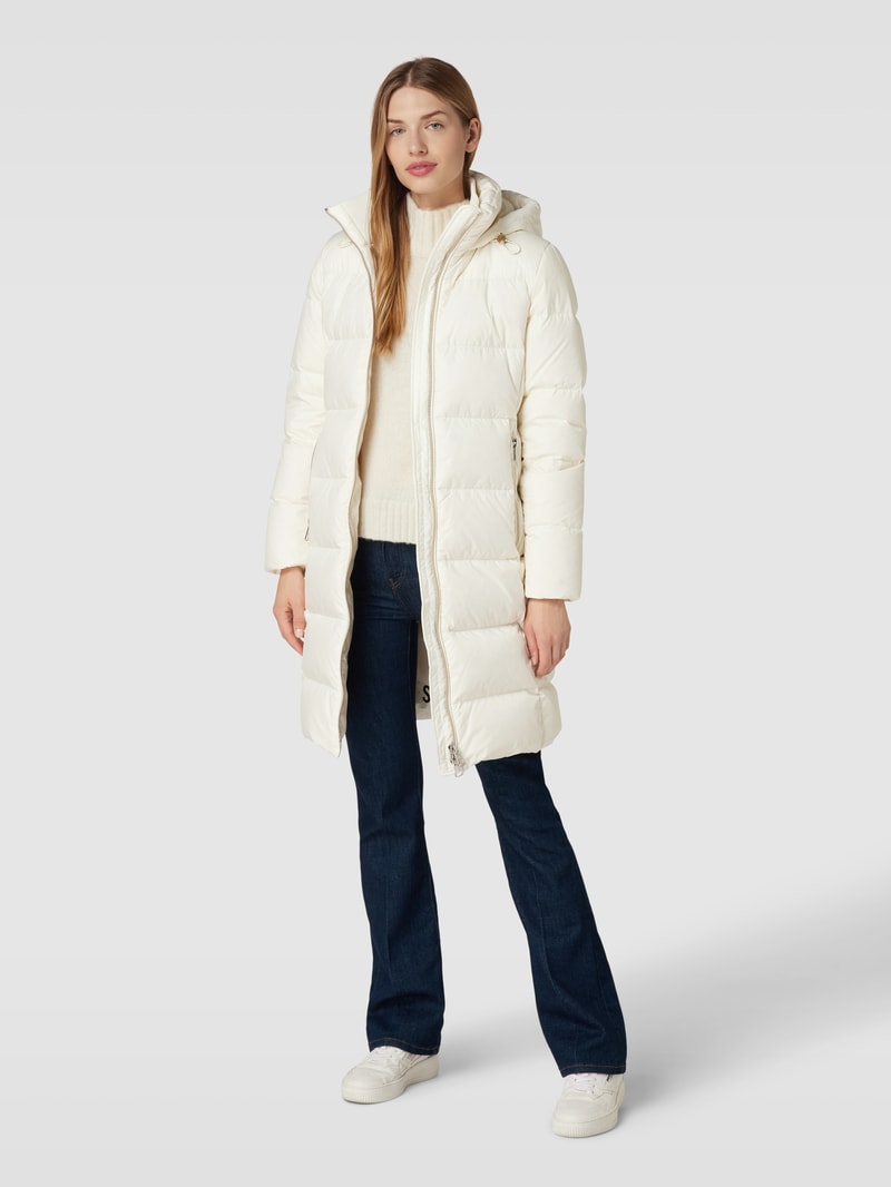 Daunenmantel mit Kapuze mit Tunnelzug in offwhite