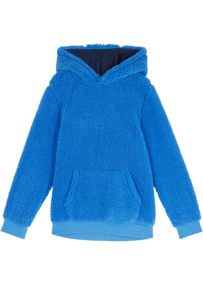 Mädchen Teddy-Fleeceshirt mit Kapuze