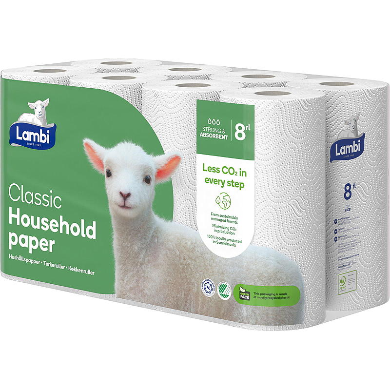 Lambi Tørkerull 8-pk hvit Lambi