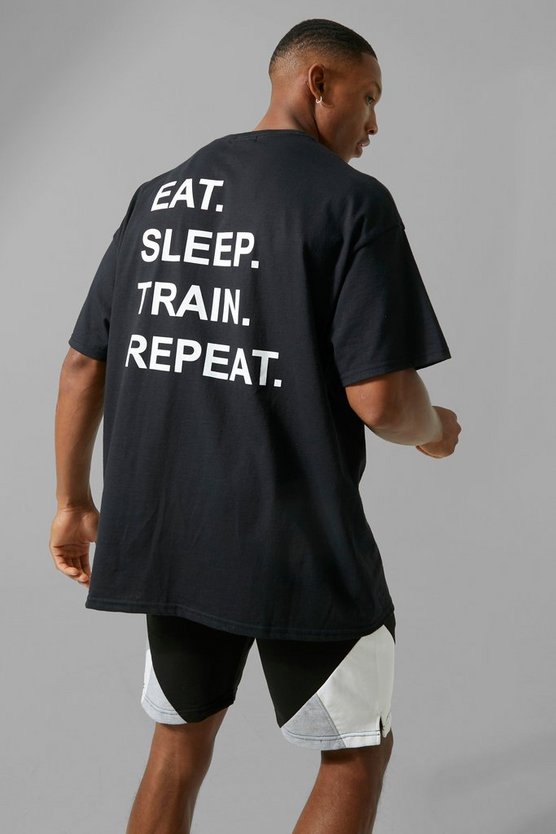 Man Active Oversize T-Shirt mit Repeat Print