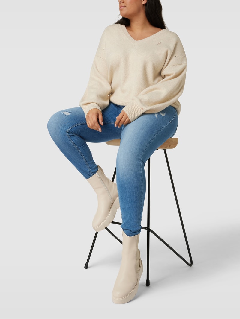PLUS SIZE Skinny Fit Jeggings im Destroyed-Look Modell 'CARHUBA' in hellblau
