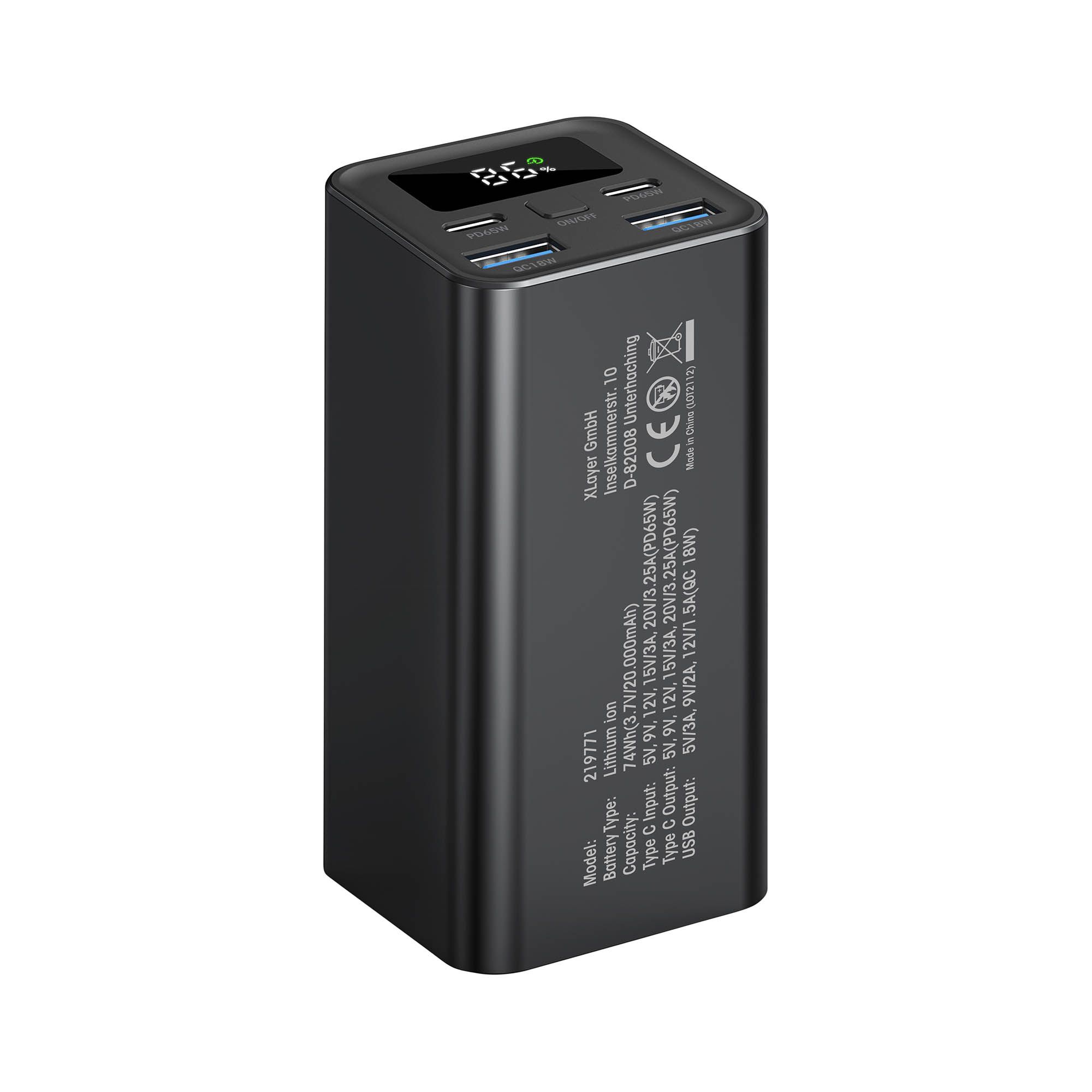 XLayer 20.000mAh 65W PD Power Bar
