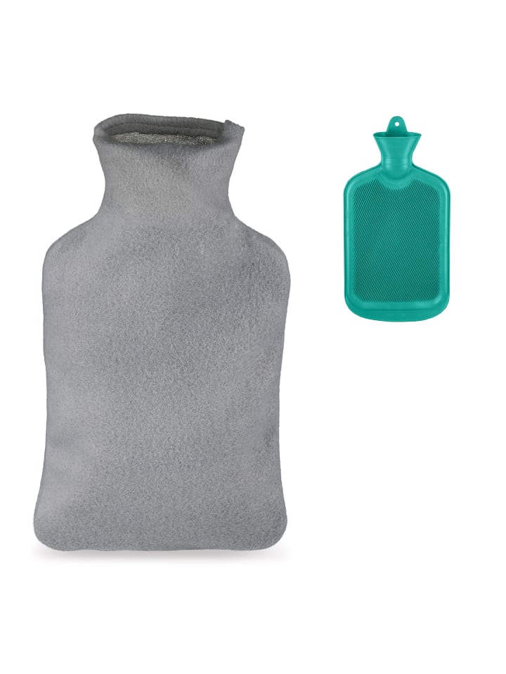 relaxdays Wärmflasche in Türkis/ Grau - 1,5l günstig kaufen onesize