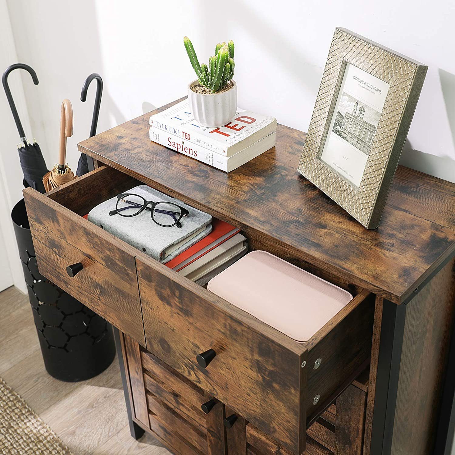 VASAGLE Sideboard Sideboard, mit Regalebene und Schublade, 70 x 30 x 80 cm