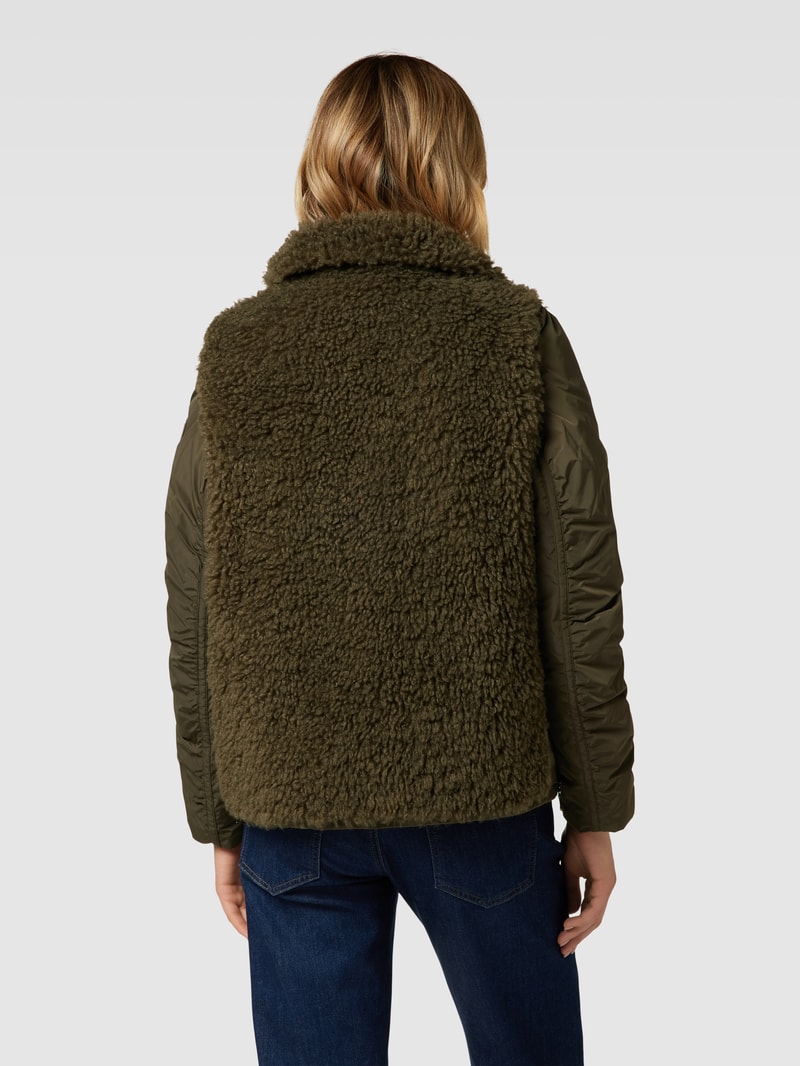 Jacke in Two-Tone-Machart in khaki