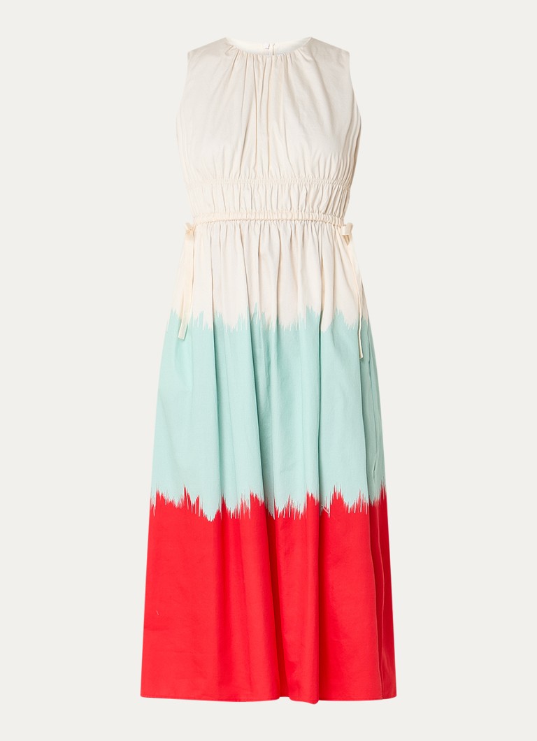 LKBennett Viola midi dress with dip-dye design with bow detail