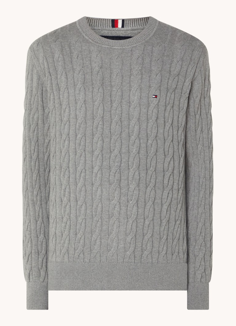 Tommy Hilfiger  Kabelgebreide trui met logoborduring