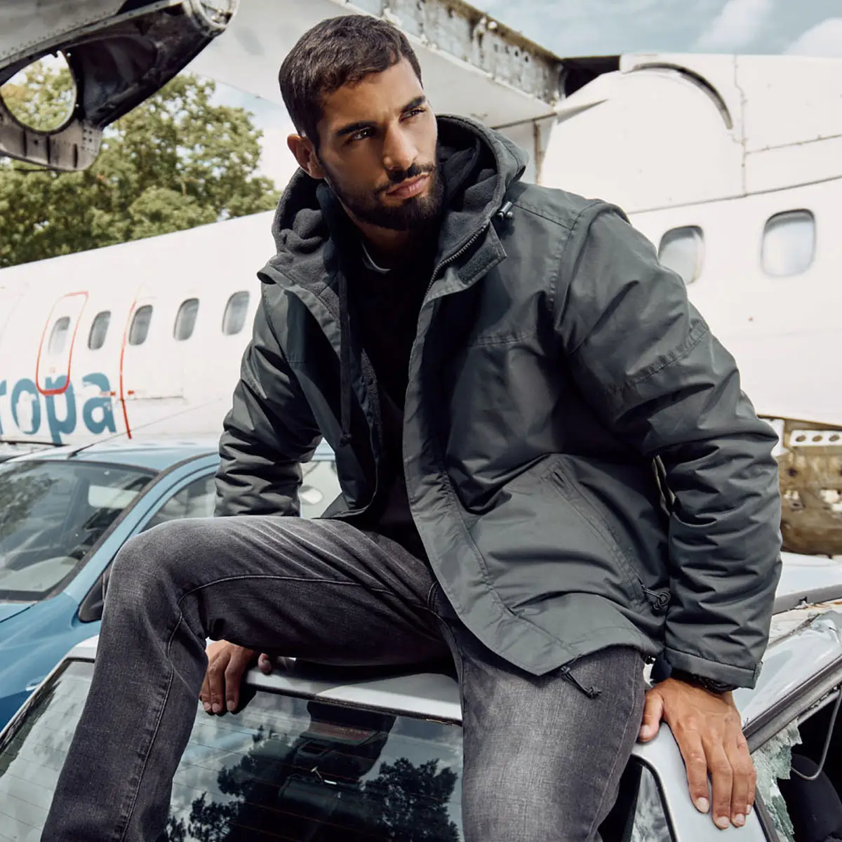 Brandit Windbreaker Frontzip anthrazit