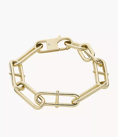 Fossil Gliederarmband Heritage D-Link Edelstahl goldfarben