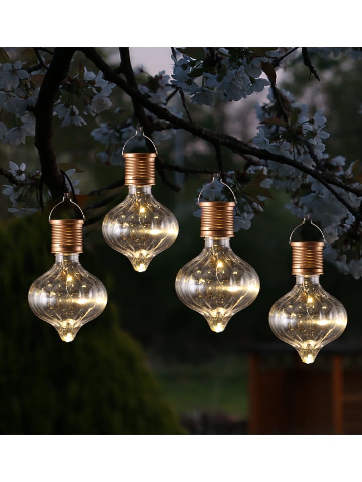 MARELIDA 4er Set LED Solar Glühbirnen orient H: 11,7cm in transparent günstig kaufen onesize
