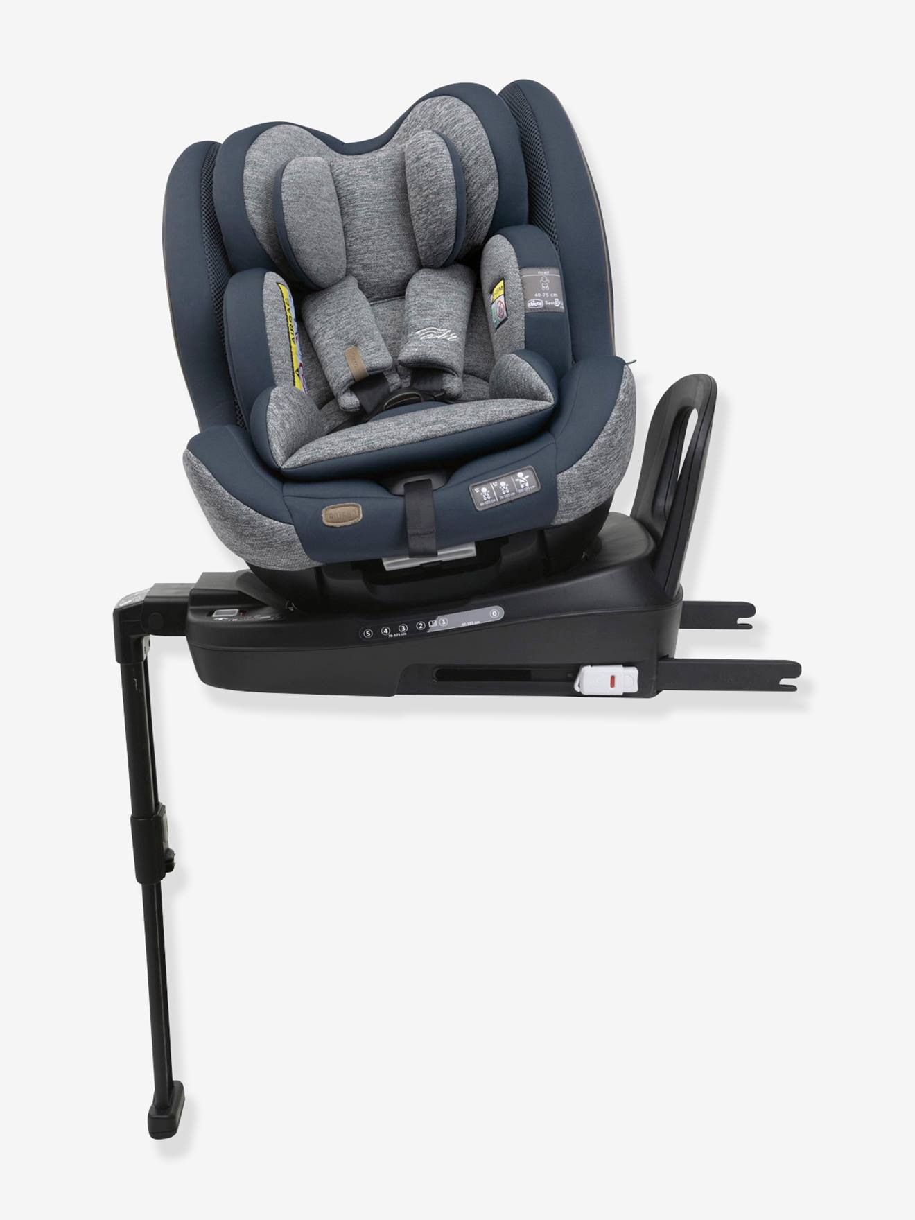 Chicco Kindersitz Seat3Fit i-Size Air Melange CHICCO, 40-125 cm, Gr. 0+/1/2 - graublau