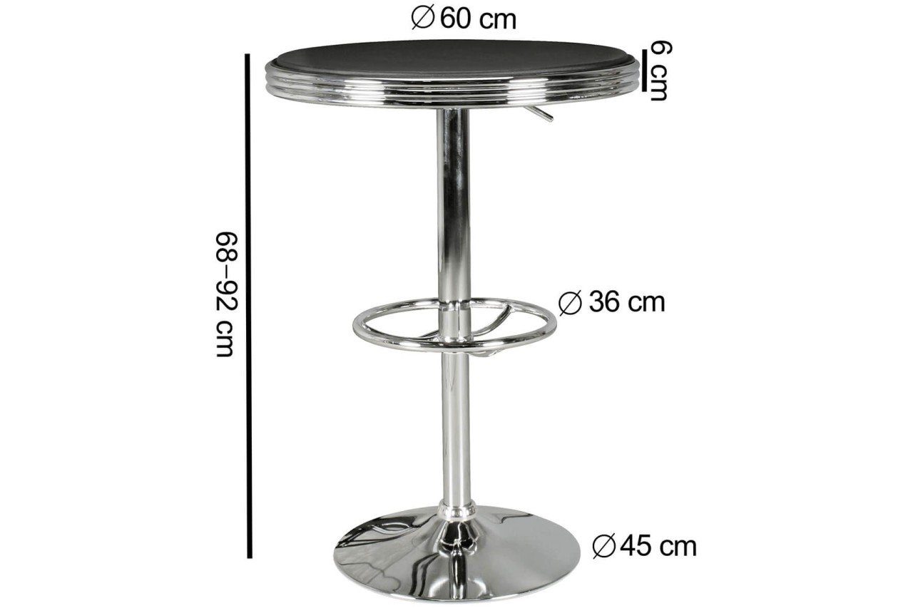 tinkaro Stehtisch SOLANA Aluminium/Kunstlederbezug Partytisch Silber