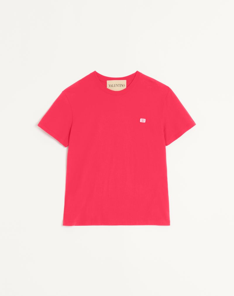 T-shirt en coton avec écusson logo V