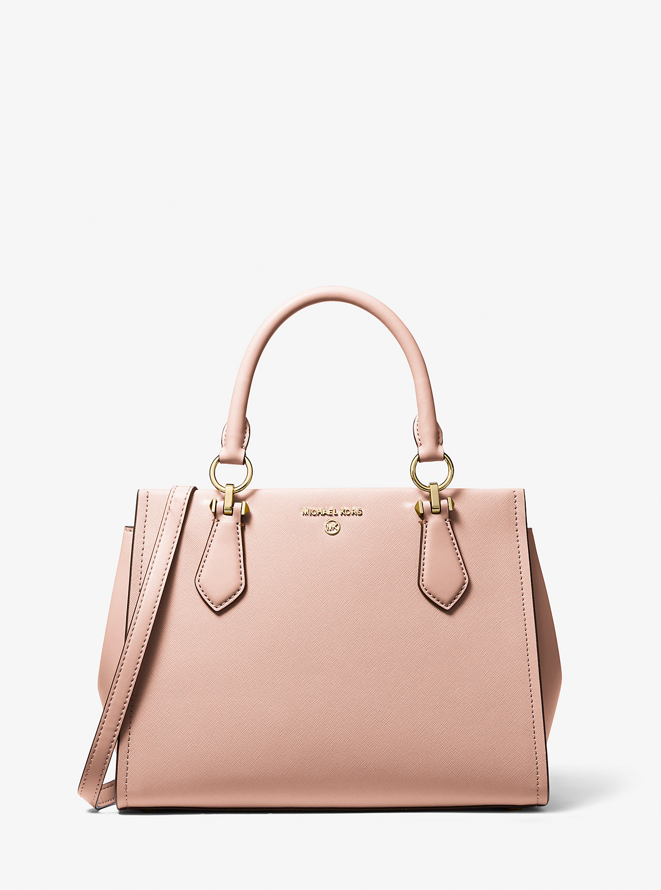 Marilyn Medium Saffiano Leather Satchel - SOFT PINK