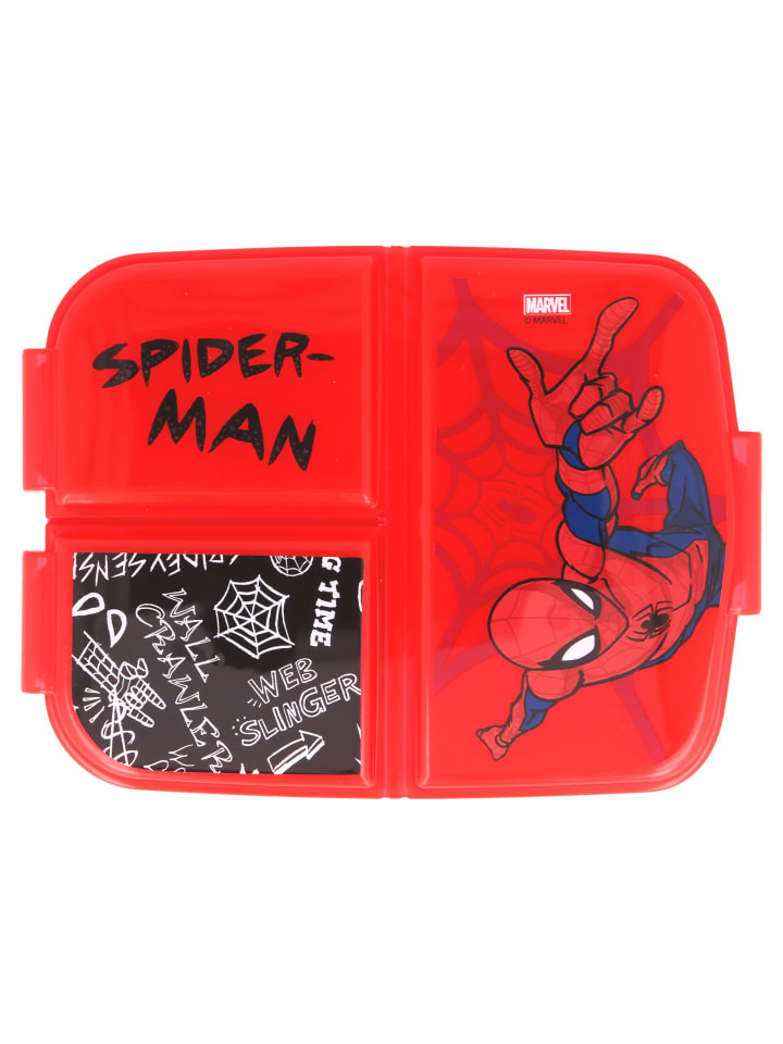 Spiderman Brotdose Spider-Man mit 3-Fach-Unterteilung in Rot günstig kaufen 5,5