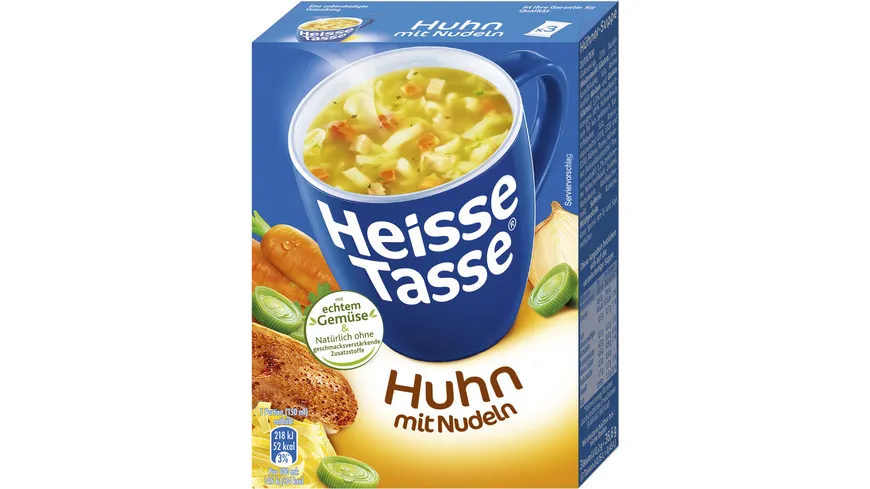 Heisse Tasse Huhn mit Nudeln Suppe 450 ml