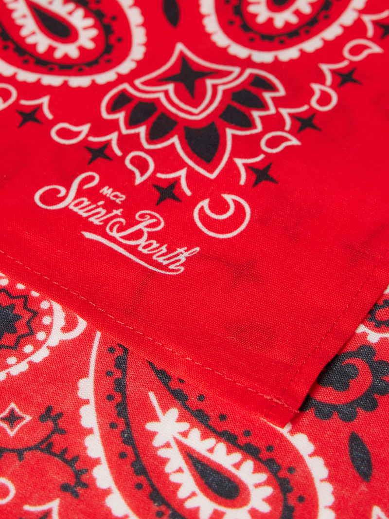 Schal mit Label-Print Modell 'FOULARD' in rot