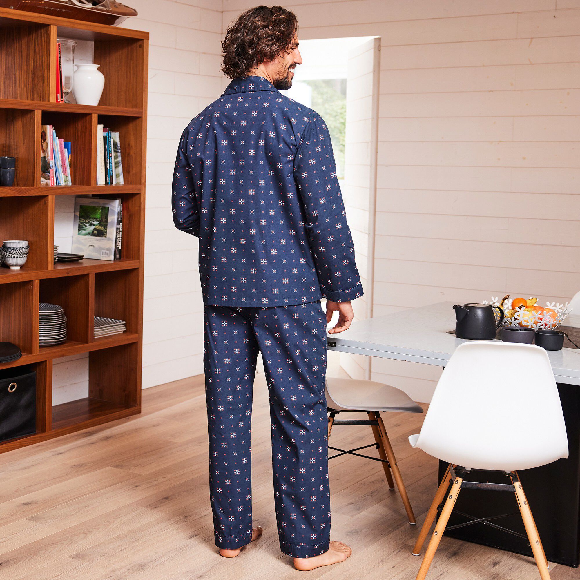 Pyjama imprimé popeline polyester/coton