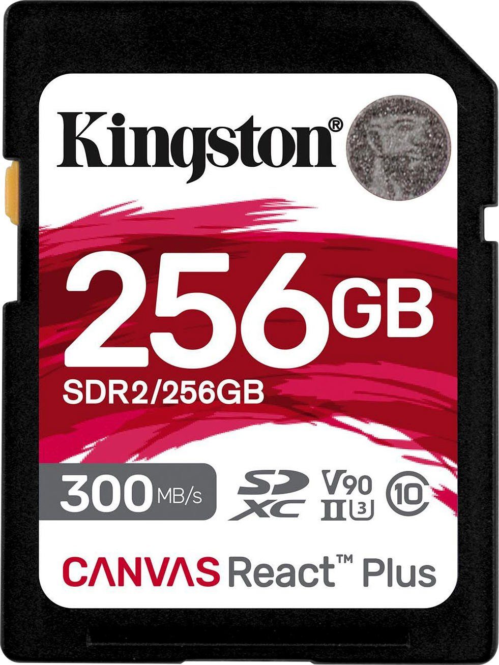 Kingston Canvas React Plus SD 256GB Speicherkarte (256 GB, Class 10, 300 MB/s Lesegeschwindigkeit)