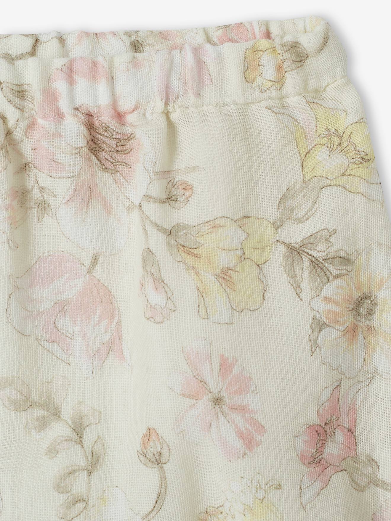 Short de cérémonie bébé en gaze de coton écru
