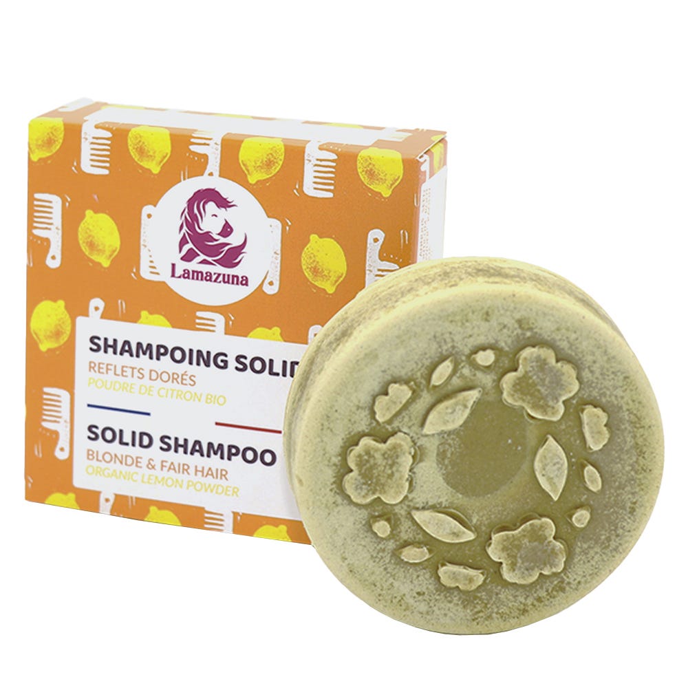 Lamazuna Festes Shampoo Zitronenpulver Blondes Haar 70 g