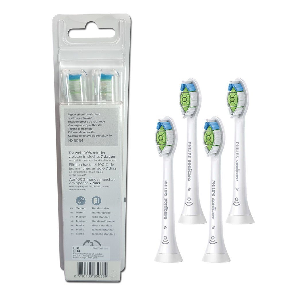 Philips Sonicare Aufsteckbürsten W2 Optimal White, Packung, 4 Stück, HX6064/10