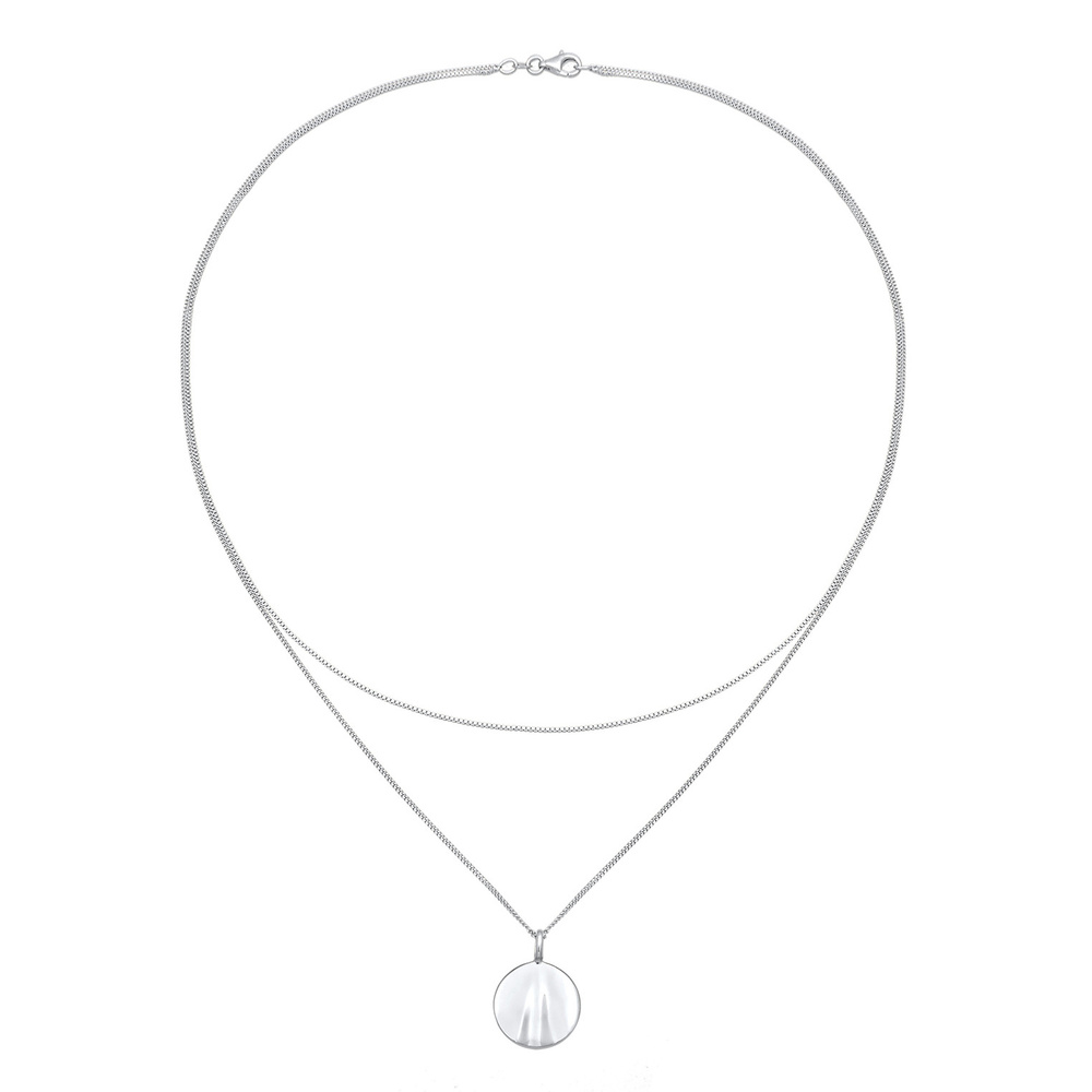 Elli Elli Collier Femmes Couches plaquettes Pendentif vagues design en argent sterling collier