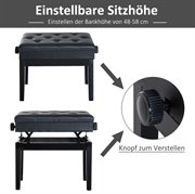 HOMCOM Klavierhocker Klavierbank Klavier Bank Schminkhocker Hocker mit Stauraum höhenverstellbar