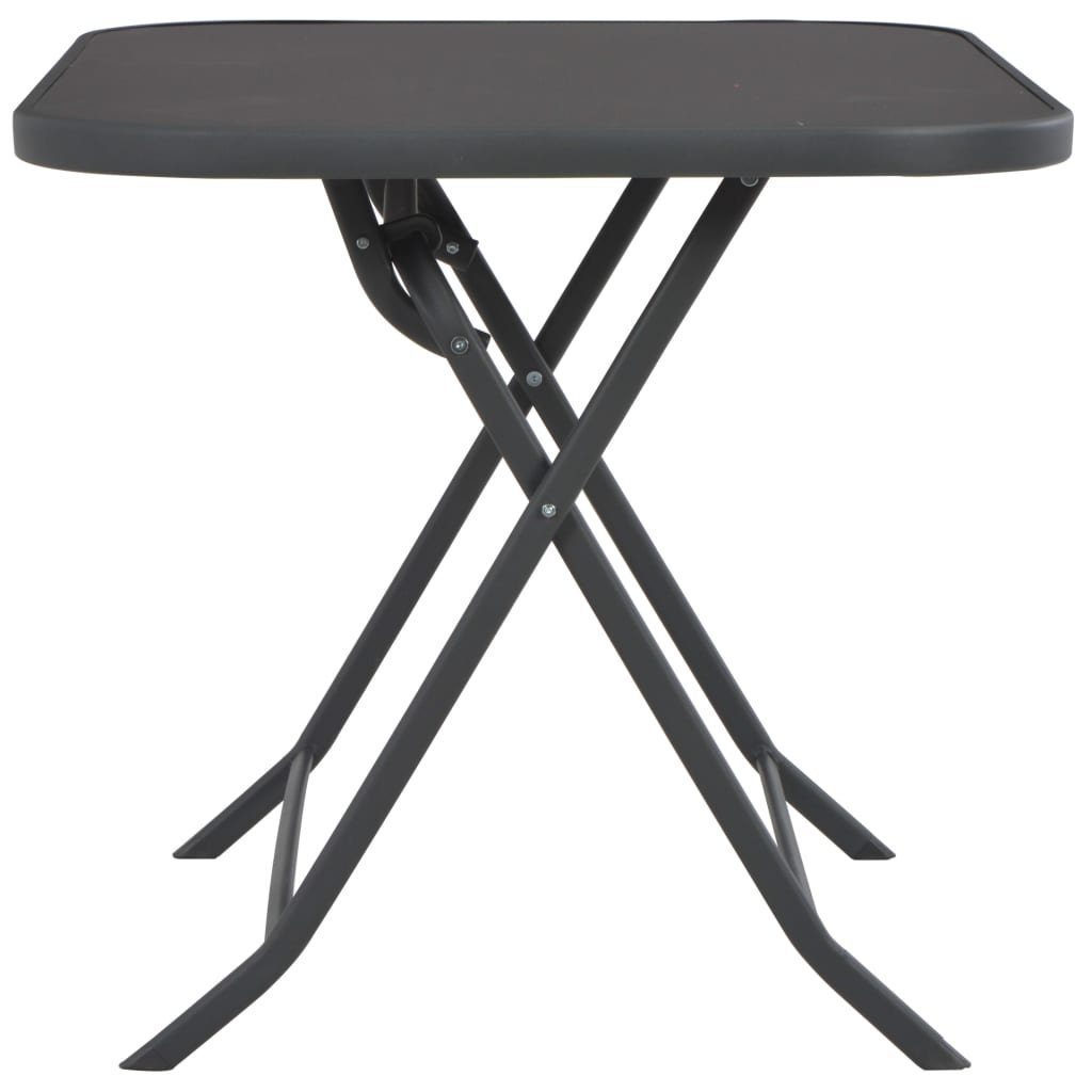 vidaXL Gartentisch Klappbarer Gartentisch Grau 100 x 75 x 72 cm Glas und Stahl