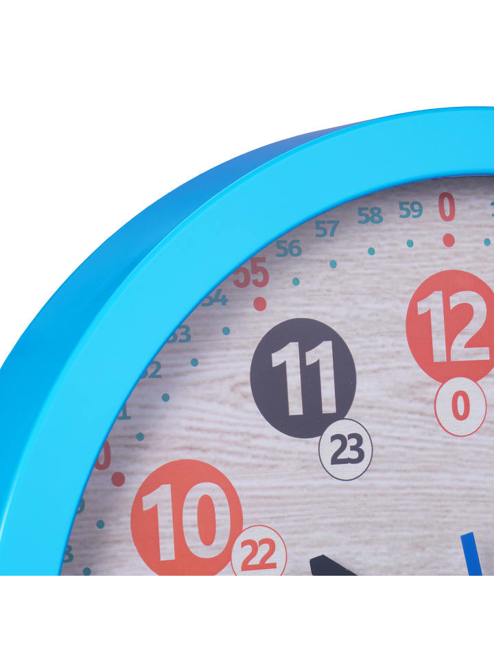 relaxdays Kinder-Wanduhr in Blau - Ø 30 cm günstig kaufen onesize