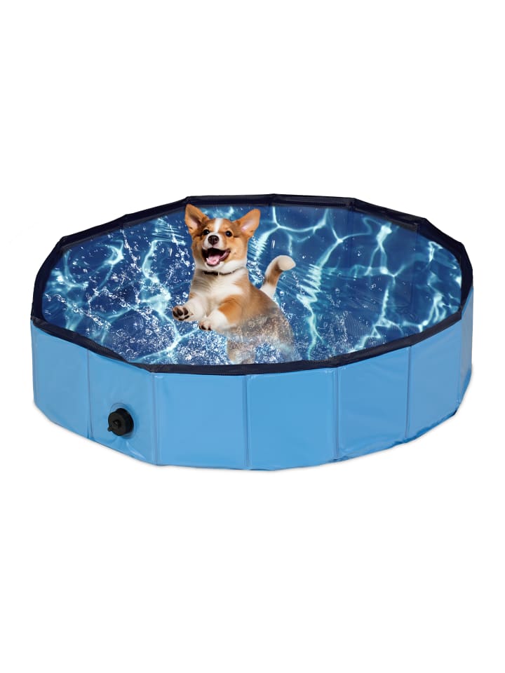 relaxdays Hundepool in Blau - (H)20 x Ø 80 cm günstig kaufen onesize