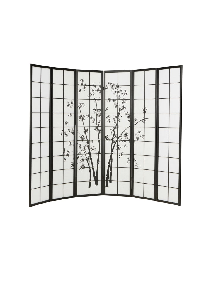 Homestyle4u 6-tlg. Paravent in Schwarz 264x179 günstig kaufen onesize