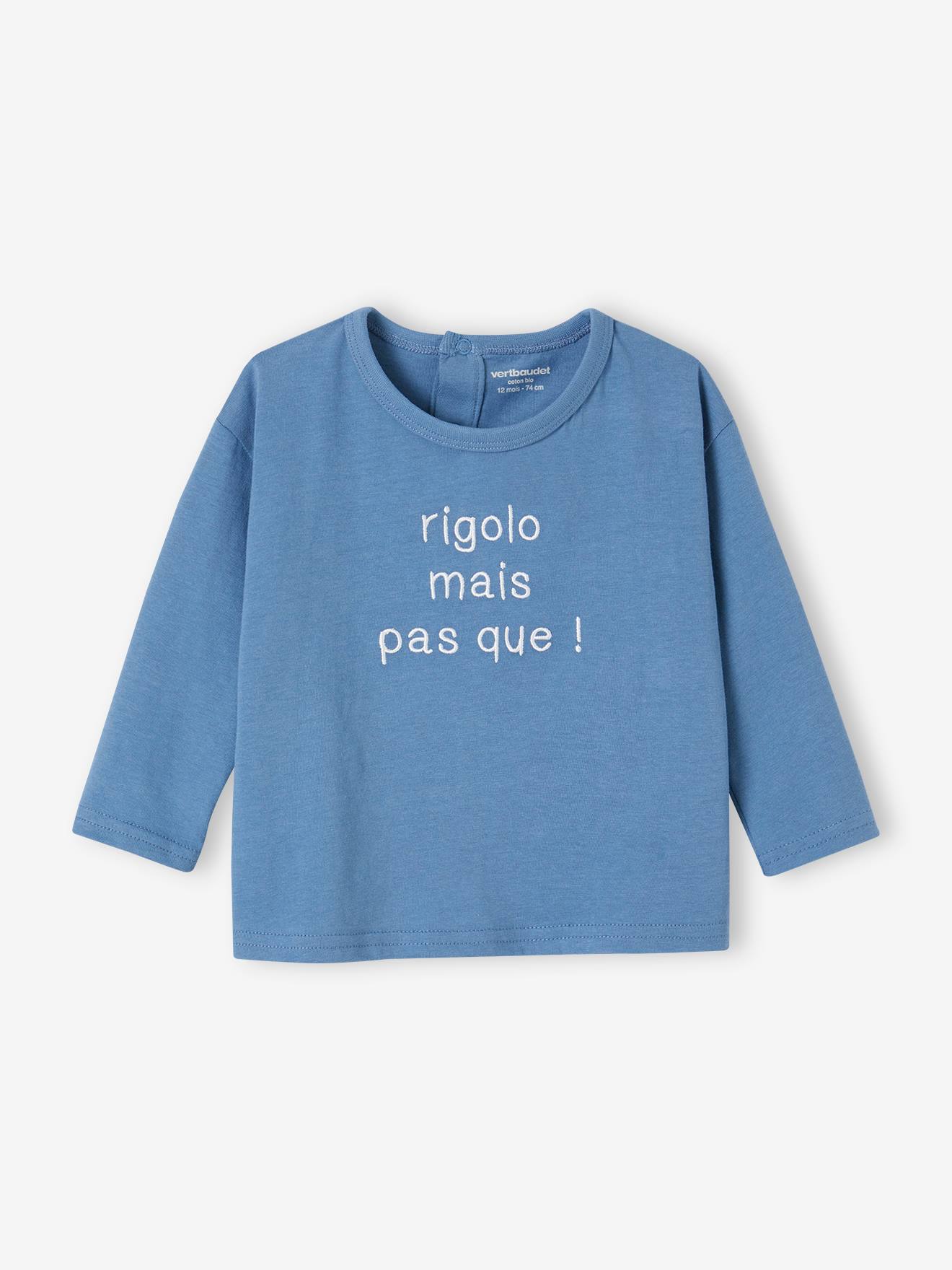 Vertbaudet Baby Shirt aus Bio-Baumwolle mit Message, personalisierbar - wollweiß