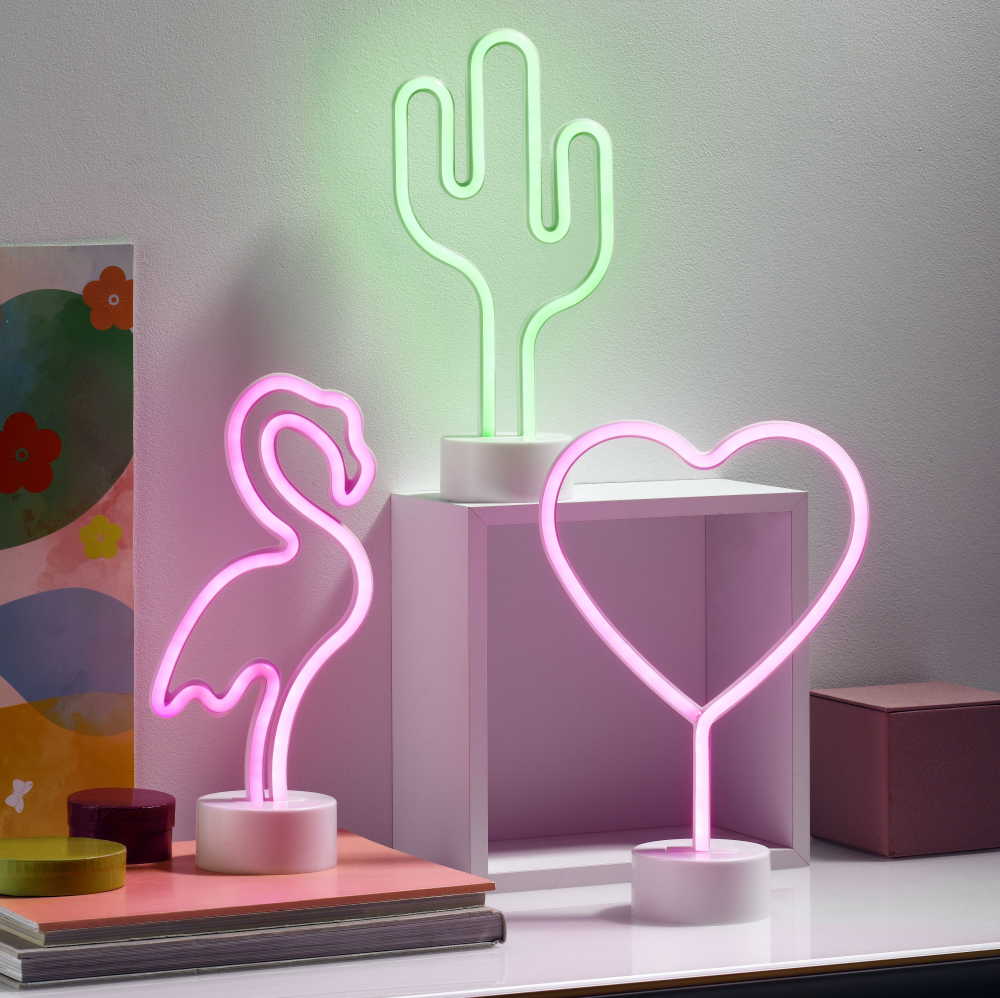 LED Fun-Leuchte Flamingo weiß