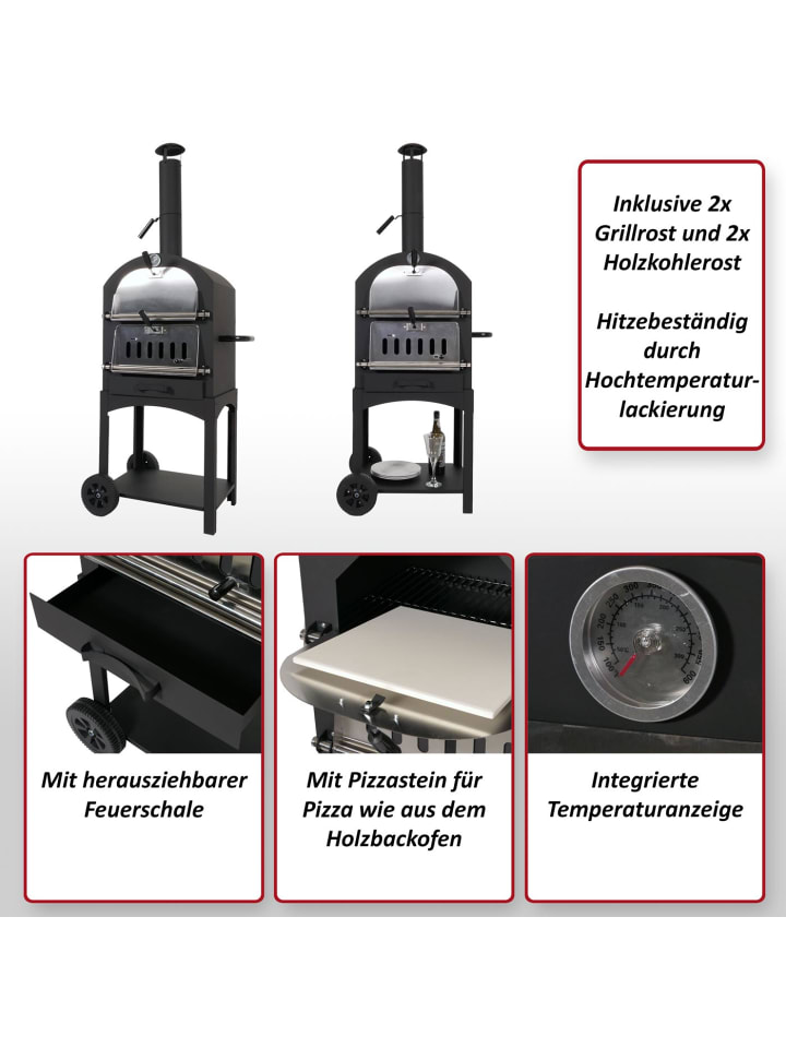 MCW Holzkohlegrill N15 Grillrost Holzkohlerost Pizzastein günstig kaufen onesize