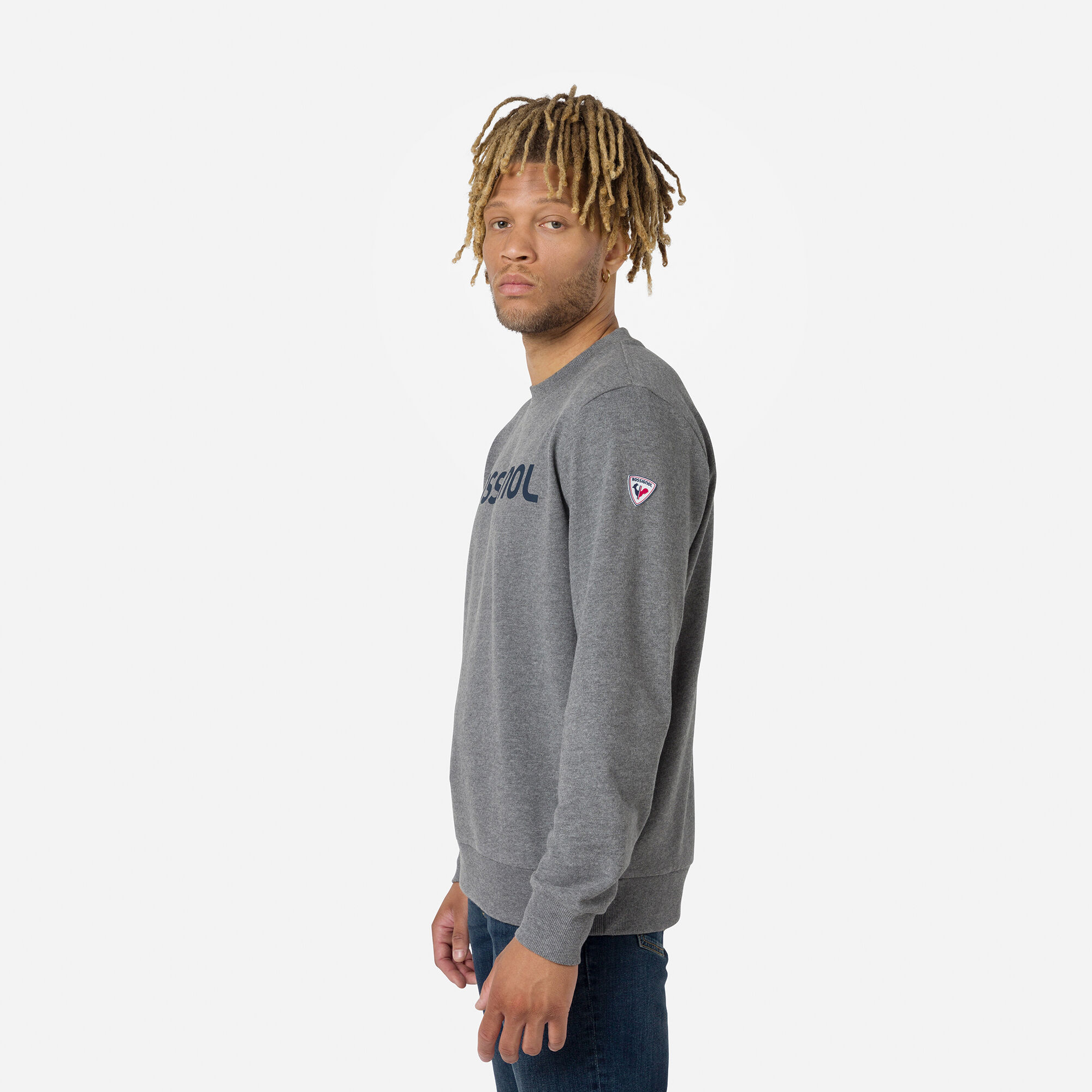 Sweat en coton à col rond Logo Homme