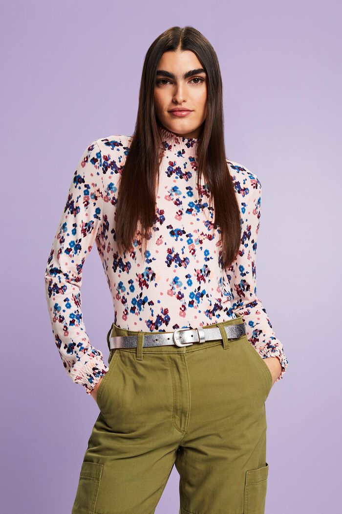 Jersey-Longsleeve mit Muster, LENZING™ ECOVERO™