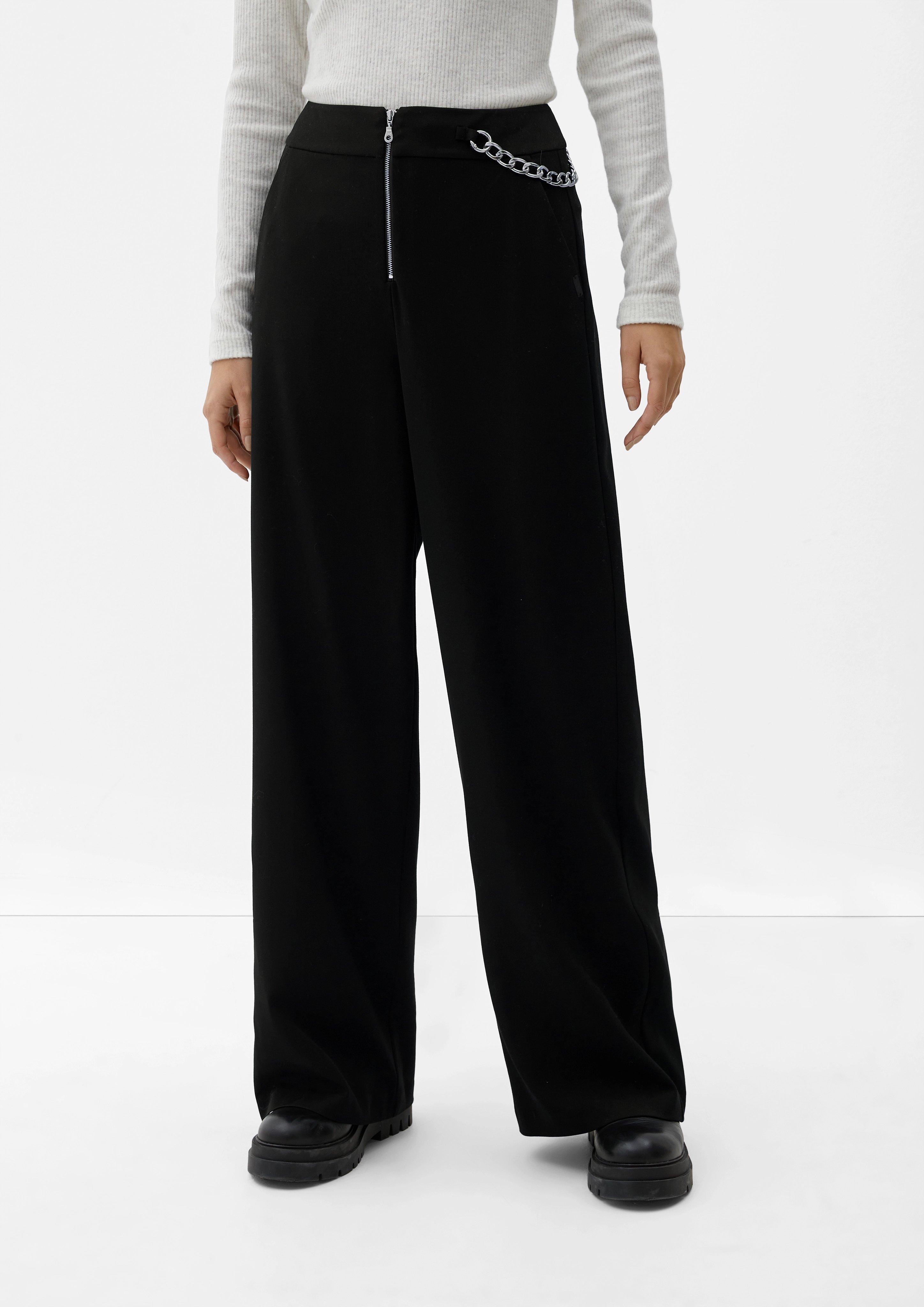 Regular: Stoffhose mit Kettendetail  2125265-9999