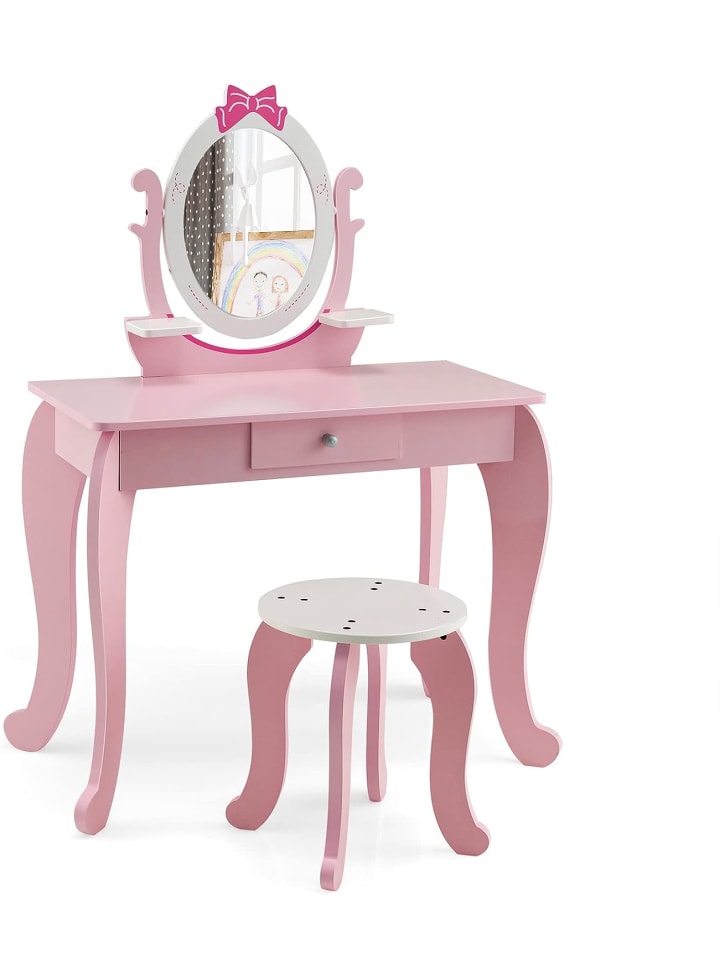 COSTWAY 2 in 1 Schminktisch in Rosa günstig kaufen 70 cm