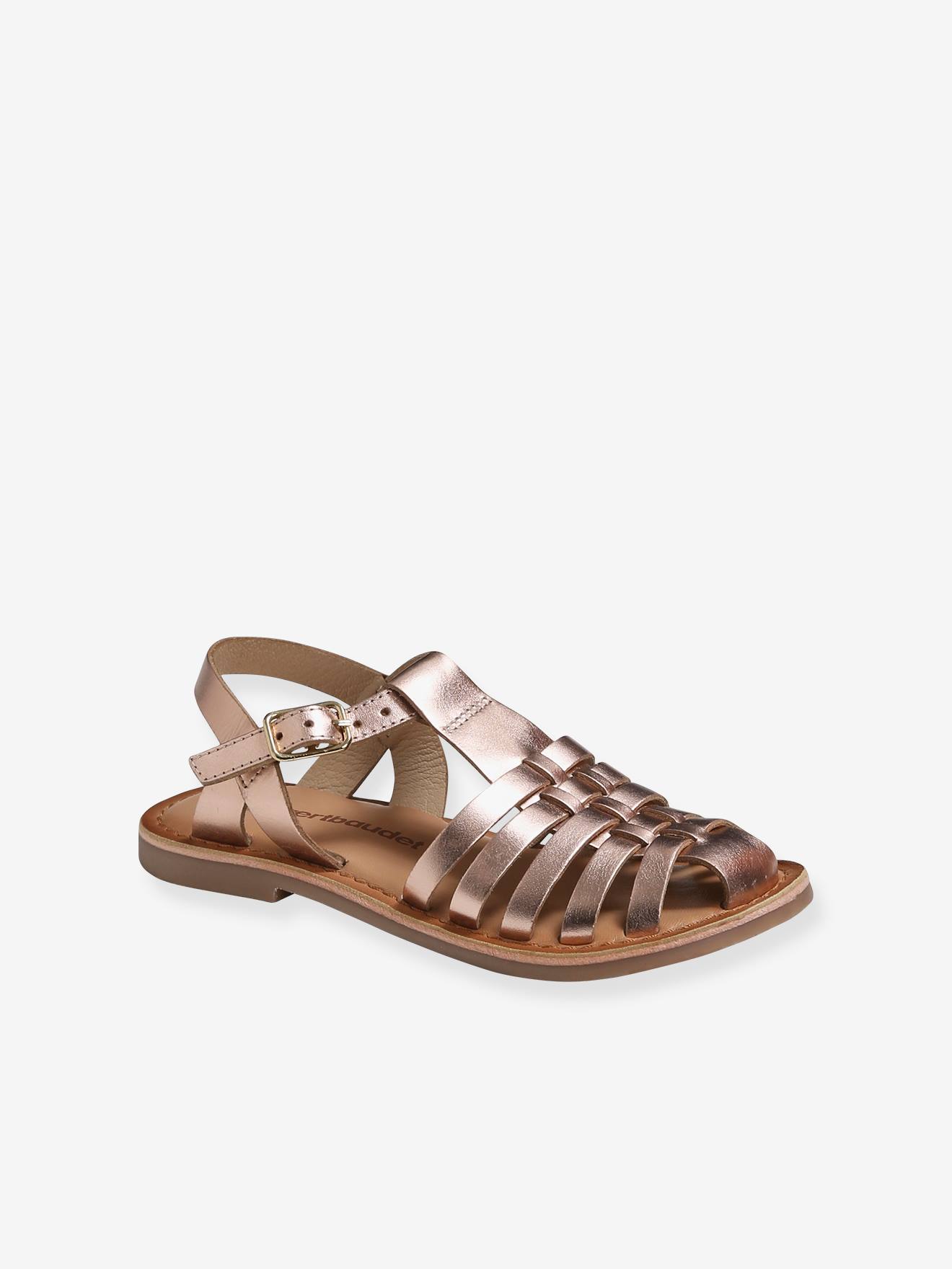Sandales cuir fille champagne