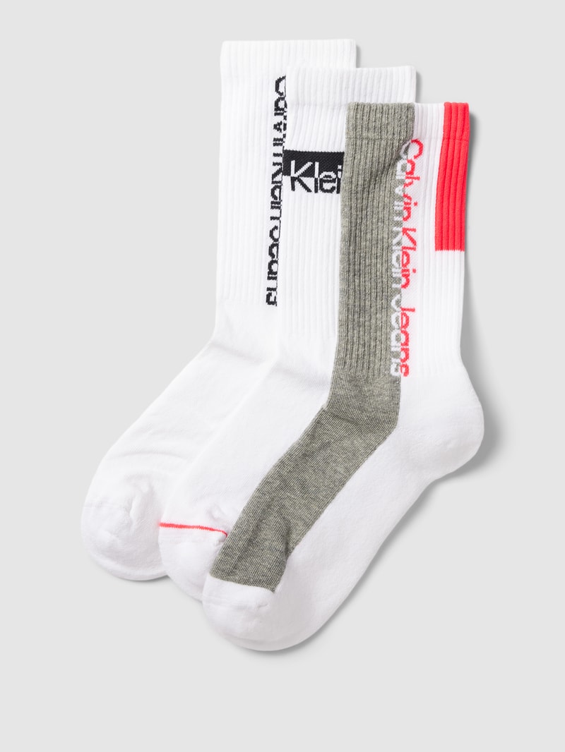 Socken mit Label-Details im 3er-Pack in weiss