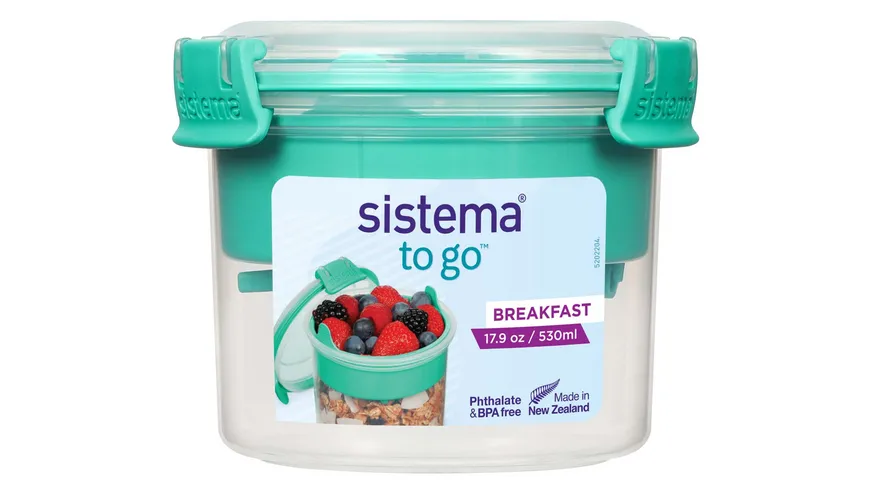 sistema Lunchbox BREAKFAST TO GO 530ml Achtung: diesen Artikel gibt es in verschiedenen farblichen Ausführungen. Sie erhalten nur 1 Artikel (zufällige Auswahl im Lager). Eine Vorauswahl ist leider nicht möglich.