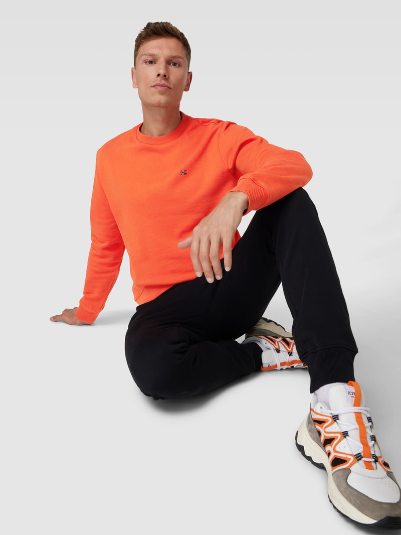 Sweatshirt mit Logo-Detail Modell 'balis' in orange
