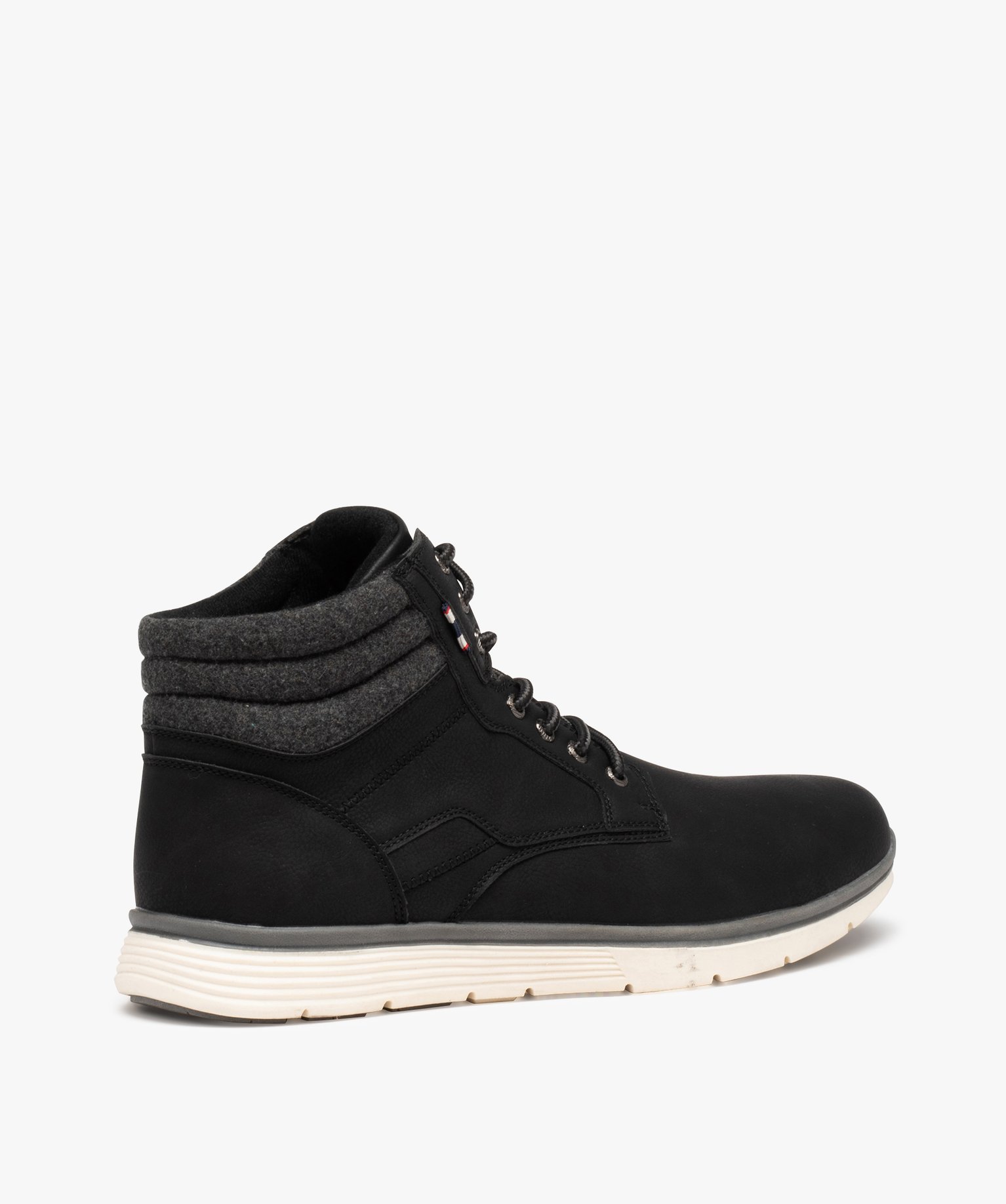 Baskets homme mid-cut avec col rembourré style denim noir | GEMO