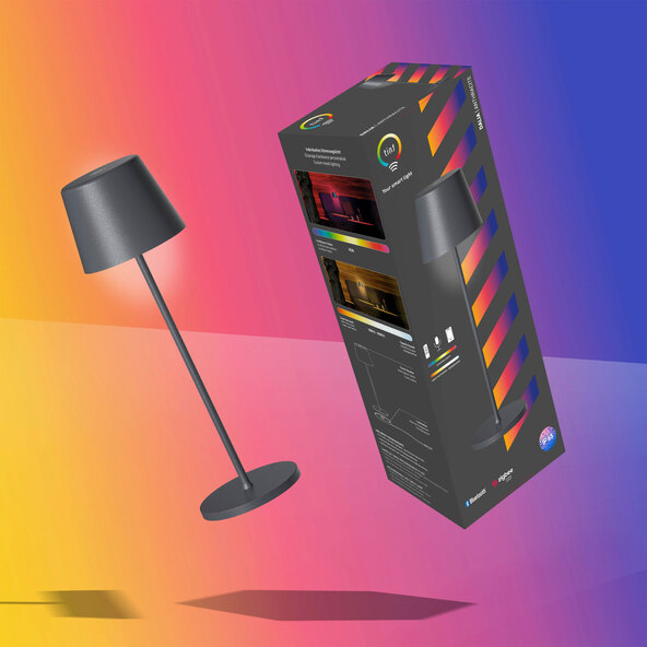 Smarte LED-Akku-Tischleuchte Dalia white+color, anthrazit