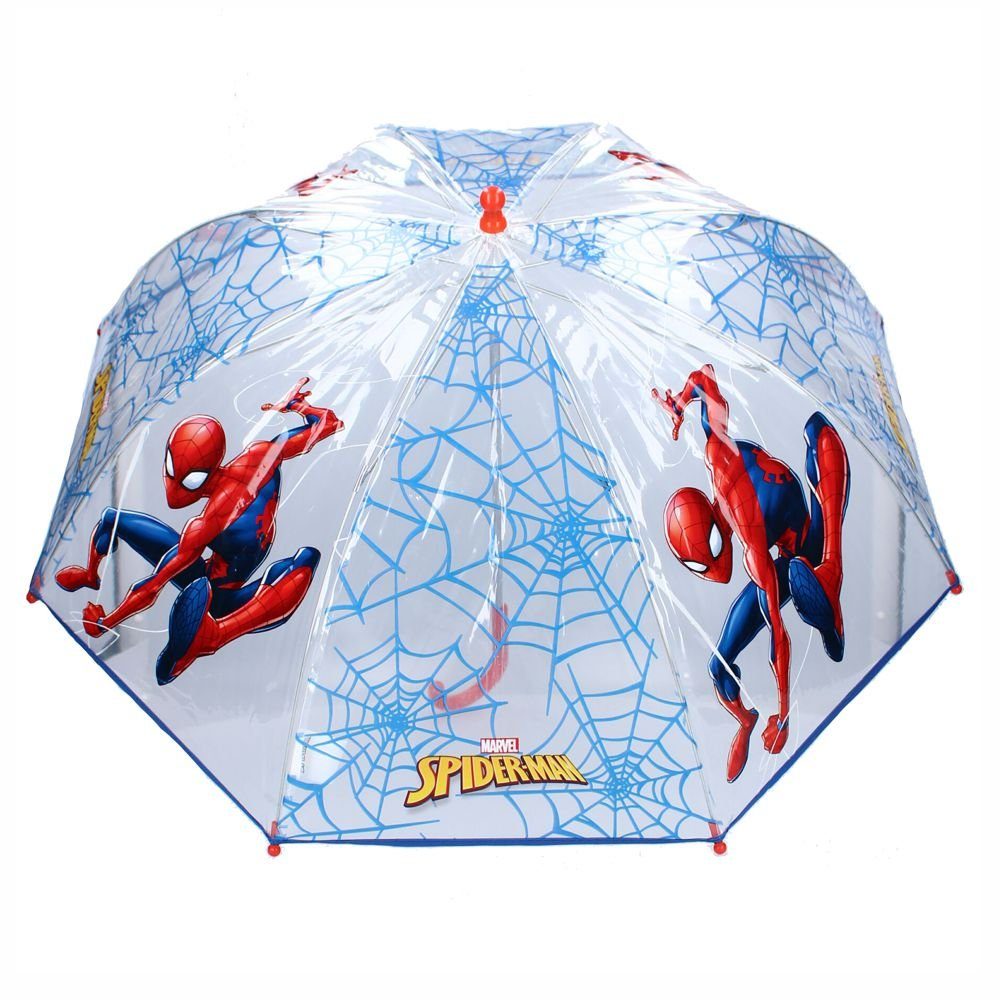 Spiderman Stockregenschirm Stockschirm blau & transparent Marvel Spiderman Kinder Regenschirm